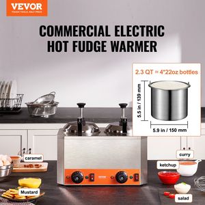 Commercial Electric Cheese <b>Dispenser</b> 2.3x2 Qt Stainless Steel Heated Double Pumps 86-2 Hot Fudge Warmer <b>Drink</b> <b>Dispenser</b> - Product Image 2