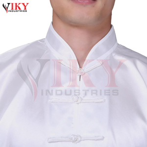 Tenues d'entraînement et de performance en satin blanc pur pour hommes, uniformes de Tai Chi personnalisés avec logo, vente en gros 2026 - Product Image 6