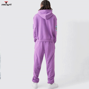 Survêtement unisexe imprimé à capuche, tendance hiver, décontracté, uni, 100% coton, tissu confortable, antibactérien, écologique - Product Image 2