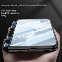 Coque de protection antichoc intégrée avec film et texture CD pour iPhone Duo 18 Fold à charnière magnétique
