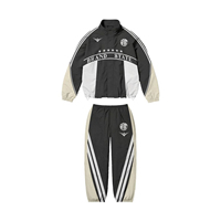 Ensemble de survêtement streetwear vintage inspiré du football pour hommes et femmes, veste d'entraînement athlétique oversize, pantalon de jogging, deux pièces, style urbain
