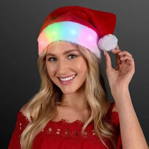 Chapeau de Noël du Père Noël en velours rouge de qualité supérieure avec bordure blanche moelleuse et pompon pour les célébrations de Noël et les fêtes - Product Image 6