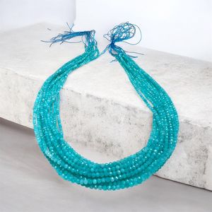 TASBIYA GEMS Amazonite Gemstone 2mm Faceted Round <b>Blue</b> Beads Ready to Ship for <b>Necklace</b> Making - Product Image 4