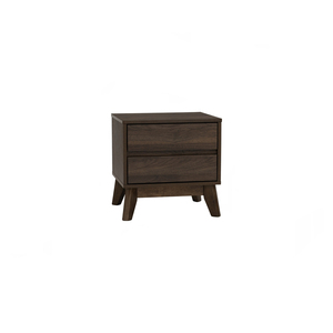 2-drawer teak wood nightstand made of quality materials with a dark natural finish for indoor,bedroom use - Product Image 4