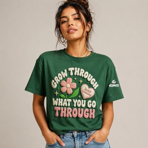 T-shirt imprimé en coton doux pour femmes, manches courtes, col rond, vêtements confortables et à la mode, adaptés aux voyages et aux loisirs - Product Image 1
