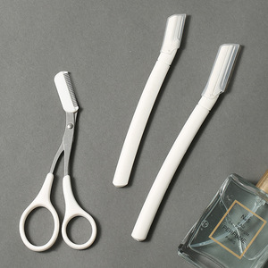Foldable Eyebrow <b>Trimmer</b> Set with Scissors Razor and Tweezers for Women Brow Grooming - Product Image 2