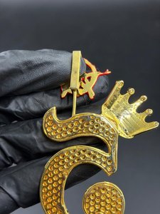 Colgante Personalizado con el Número 5 de la Suerte, Plata de Ley 925, con Inicial en Forma de Corona, Estilo Hip Hop para Hombre - Product Image 4