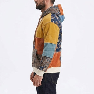 Sudadera con Capucha para Hombre, Estilo Patchwork, Corte Holgado, Estilo Urbano, Ligera, Cálida, Informal, Esencial para el Invierno - Product Image 5