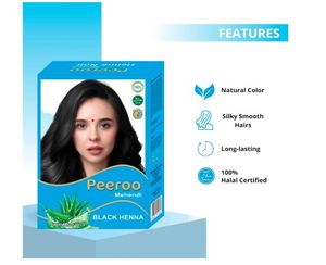 Polvo de Coloración Capilar Natural RKS Peeroo Negro, Coloración Herbal para el Cabello, Sin Amoníaco, 60g - Product Image 2