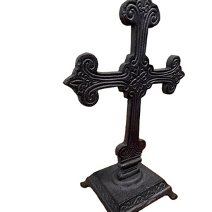 Black Coated Casting Style Bishop's Blessing Crucifix Custom Color Christian Catholic Church Christmas Decorative Crucifix - Product Image 1
