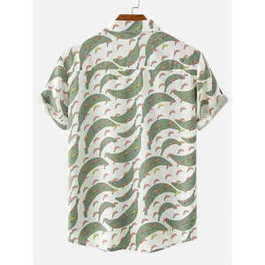 เสื้อชายหาดไซส์ใหญ่สำหรับผู้ชาย สไตล์สุดเท่ ผ้าฝ้าย 100% ระบายอากาศได้ดี เป็นมิตรกับสิ่งแวดล้อม ป้องกันรังสียูวี ดีไซน์ป้องกันการหดตัวตามสั่ง - Product Image 5