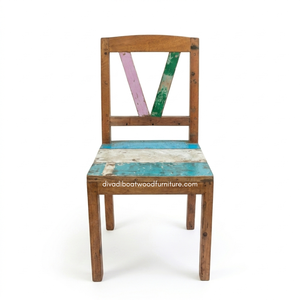 Handcrafted <b>Rustic</b> <b>Dining</b> <b>Chair</b> Reclaimed Boat Wood Eco-Friendly Original Color Indoor Outdoor Resort Home Villa Furniture - Product Image 1