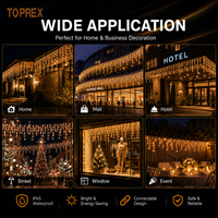 TOPREX — guirlande lumineuse pour rideau, lumière féerique en forme de cascade, décoration d'extérieur, haute qualité, filaire, pour fenêtre