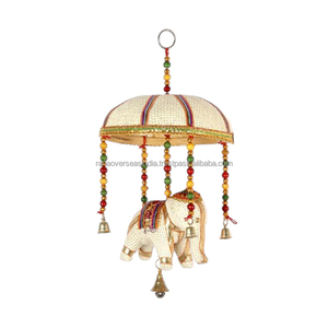 High Quality Traditional Design Elephant Hanging Wind <b>Chime</b> Cotton Fabric Metal <b>Bell</b> Beads Competitive Price Wall Hanging Hot - Product Image 3