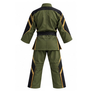 <b>Karate</b> Uniform Natural Cotton Martial Arts School Outfit Full Sleeve Training Top Straight <b>Trousers</b> Set - Product Image 4