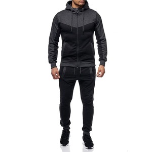 Men's Olive Green Color Block Hooded <b>Tracksuit</b> Full Zip Sweatshirt And Pants Set Casual Sport Wear Autumn Outfit - Product Image 6