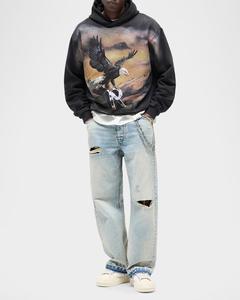 Men's <b>Custom</b> Screen Printing Pullover Hoodie Premium Cotton Fleece Casual Men's Sweatshirt With <b>Custom</b> Logo Supplier OEM - Product Image 4
