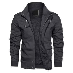 Chaqueta Bomber Térmica para Hombre con Forro Polar, Cortavientos Multibolsillos, Cuello Alto, Estilo Motociclista Urbano, Otoño Invierno, Venta al por Mayor - Product Image 5