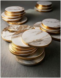 Marble <b>coaster</b>, marble <b>coasters</b> <b>set</b>, white marble <b>coaster</b>, stone <b>coaster</b> <b>set</b>, drink <b>coaster</b> marble, tea <b>coaster</b> <b>set</b> - Product Image 2