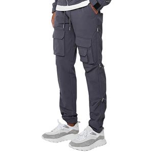 Achetez un ensemble de vêtements de sport décontractés légers sur mesure pour hommes, ensemble de survêtement cargo deux pièces, entraînement d'été, motif uni, séchage rapide, tissu éponge - Product Image 5
