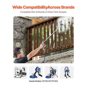Kit de pistola pulverizadora de pintura sin aire de alta presión 3600PSI con 5 puntas y junta giratoria 211 315 417 517 623 Filtros Varillas de extensión de manguera - Product Image 2