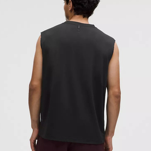 Men's <b>Black</b> Sleeveless O-Neck Solid <b>Knitted</b> Casual <b>Tank</b> <b>Top</b> - Product Image 2