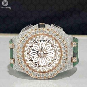 Charm Jewells – montre de luxe en acier inoxydable pour hommes, boîtier en verre de 40mm, chronographe mécanique analogique, résistant à l'eau 10 bars, date automatique - Product Image 1