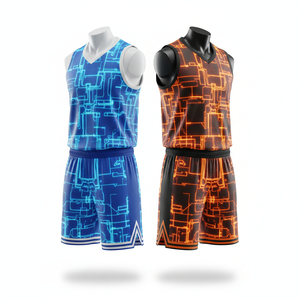 Conjunto de Uniforme de Baloncesto Sublimado Personalizado, Transpirable, Sin Costuras, Unisex, Cuello en V, Sin Mangas, Absorbe la Humedad, Ropa Deportiva - Product Image 5