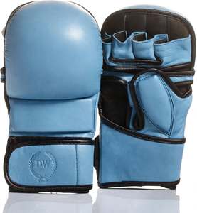 Guantes de MMA de Cuero Blanco con Palma Abierta, Dedos Plegables y Cierre de Velcro para Entrenamiento de Boxeo y Karate - Fabricante Directo - Product Image 2