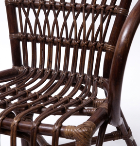 Sillón de comedor de mimbre Natural, mueble artesanal de estilo clásico y rústico - Product Image 5