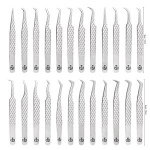 Pince à épiler en argent de haute qualité meilleure pince à cils pour Extensions outil d'application de cils de qualité supérieure ensemble de pinces à cils Logo personnalisé - Product Image 3
