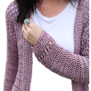 Cardigan léger en tricot crocheté pour femme, ouvert sur le devant, décontracté, printemps-été, en mélange de coton respirant, service OEM - Product Image 4