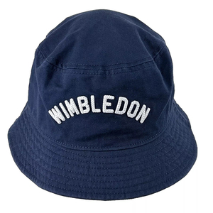 Wimbledon Cartoon Embroidered Adjustable Waterproof Cotton Bucket <b>Hat</b> <b>Navy</b> Blue Unisex Casual Adult Spring Summer Wear - Product Image 4