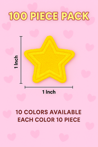 Paquete de 100 Parches Termoadhesivos de Estrellas Bordadas para Coser en Ropa, Mochilas y Zapatos, 10 Colores Surtidos, Personalizables - Product Image 4
