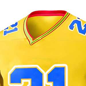 Camiseta de Fútbol Americano Amarilla con Cuello en V para Hombre, Manga Corta, Número 21, Sublimada, Transpirable, de Poliéster, Ropa Deportiva - Product Image 5