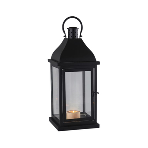 New Trending 2026 Factory selling Classical Metal & Glass <b>Lantern</b> With Shiny <b>Black</b> Finish Candle <b>Lantern</b> for Garden Decor - Product Image 6