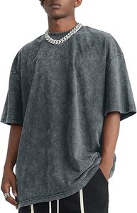 เสื้อยืดฮิปฮอปทรงสลิมฟิตสำหรับผู้ชายไซส์ใหญ่ Hemistyles ผ้าฝ้าย 100% รักษาสิ่งแวดล้อม ยับยาก แขนสั้น ยาว - Product Image 2
