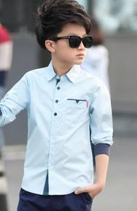 Chemise décontractée à manches longues pour garçons, col tendance, imprimé pois, séchage rapide, 100 % coton, écologique, inspirée de l'exportation - Product Image 3