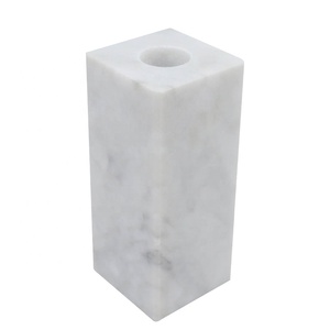 Candelero cónico de mármol blanco, candelabro decorativo de mármol sólido, decoración de iluminación para el hogar y la decoración del centro de mesa de boda - Product Image 1