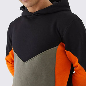 Men's Color Blocking Hooded <b>Tracksuit</b> Full Length Streetwear Casual Jogger Pants With Side Pockets Elastic Waist Cotton - Product Image 3