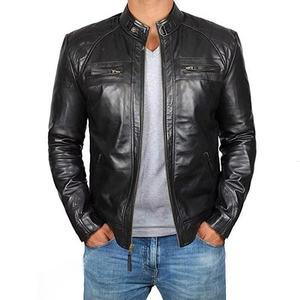 Men's Premium <b>Leather</b> <b>Jacket</b> with Modern Fashion Design Comfortable Wearing Experience Wind Resistant Style and <b>Long</b> Lasting - Product Image 6