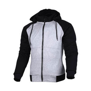 Sudadera con capucha personalizada con cremallera completa, estilo color block, tejido de forro polar, fabricada por el fabricante - Product Image 2