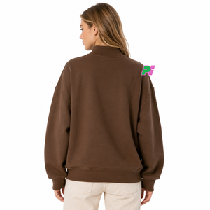 Sudadera Oversize con Cuello Alto y Letras Aplicadas, Diseño Personalizado con Mapa de OKLAHOMA, 100% Algodón Felpa, Estilo Urbano, Ecológica - Product Image 3