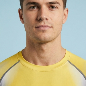 Men Half Sleeve O-Neck Compression Fitted Sporty Casual Wear Breathable Solid Jersey Top - Product Image 4