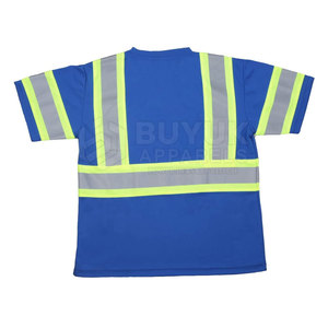 เสื้อทำงานนิรภัยสะท้อนแสงแบบมองเห็นได้ชัดเจน แขนสั้น ระบายอากาศได้ดี ผลิตจากโพลีเอสเตอร์ 100% ป้องกันไฟ - Product Image 5