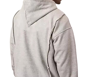 Sweat-shirt à capuche zippé pour homme, couleur unie, décontracté, manches longues, coupe ample, en coton mi-lourd avec poches latérales, idéal pour l'automne - Product Image 4