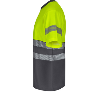 Camiseta de Alta Visibilidad, de Poliéster, Transpirable, Resistente al Agua, con Certificación CE, con Protección Contra Pinchazos, Color Amarillo Gris, Ropa de Trabajo - Product Image 4