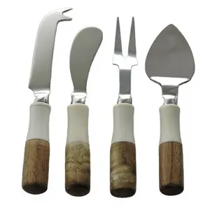 Dishwasher Safe <b>Cheese</b> <b>Knife</b> <b>Set</b> Eco-Friendly Metal Stainless Steel <b>Cheese</b> <b>Set</b> with Palm Tree Handle Design for Luxury Hotels - Product Image 5