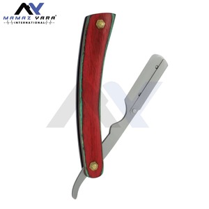 Navaja de Afeitar Profesional de Alta Calidad con Hoja Recta de Acero Inoxidable, Mango de Madera con Bloqueo Oscilante, Cuchilla Única para Afeitar - Product Image 5