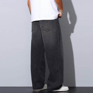 Jean en denim délavé 100 % coton pour homme grande taille, coupe décontractée confortable, taille mi-haute, jambe large, déchiré, tissé, couleur unie, pour l'hiver - Product Image 6